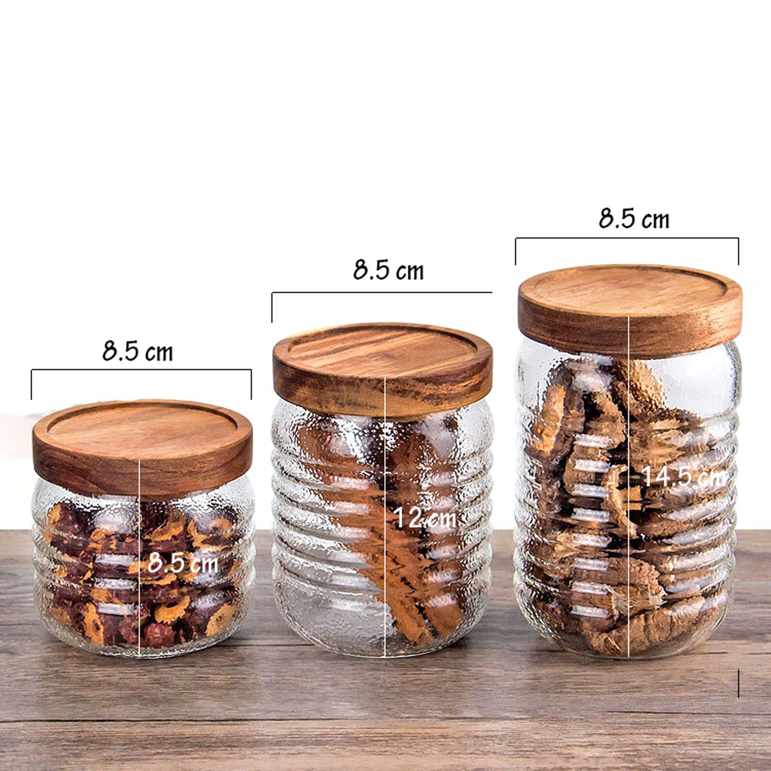 1pcs Glass Jars with Wood Lid Spices Coffee Storage Jar Tea Etsy