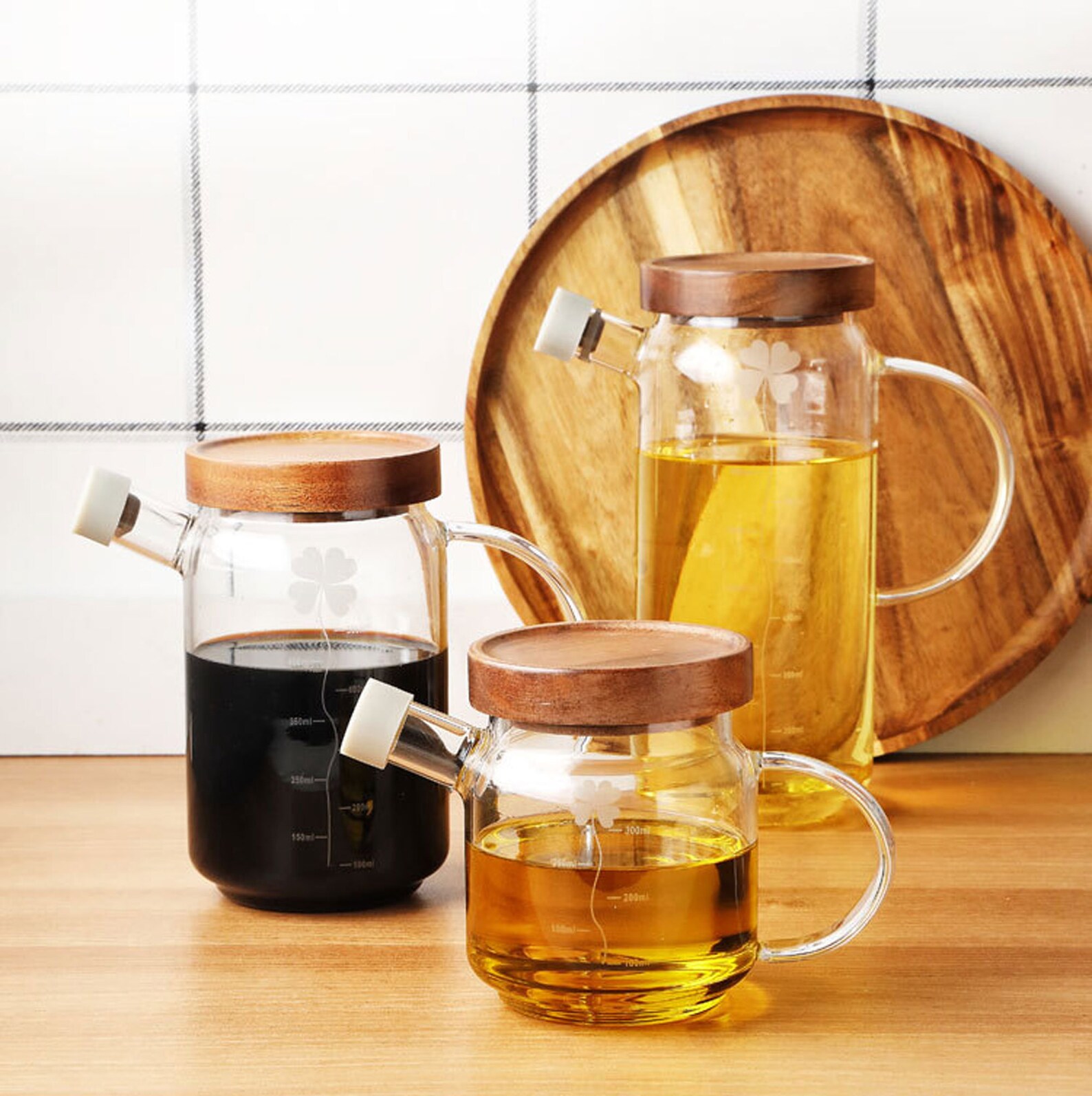 Glass Oil Bottle Oil Container Bottle with Handle Glass Jar Etsy