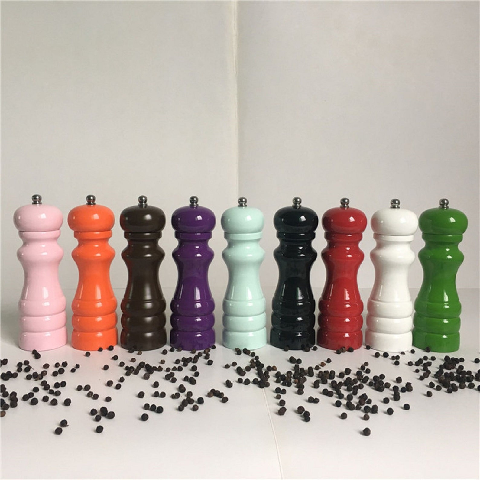 6inch Colorful Wooden Pepper Mill Handmade Pepper Mill Salt Etsy