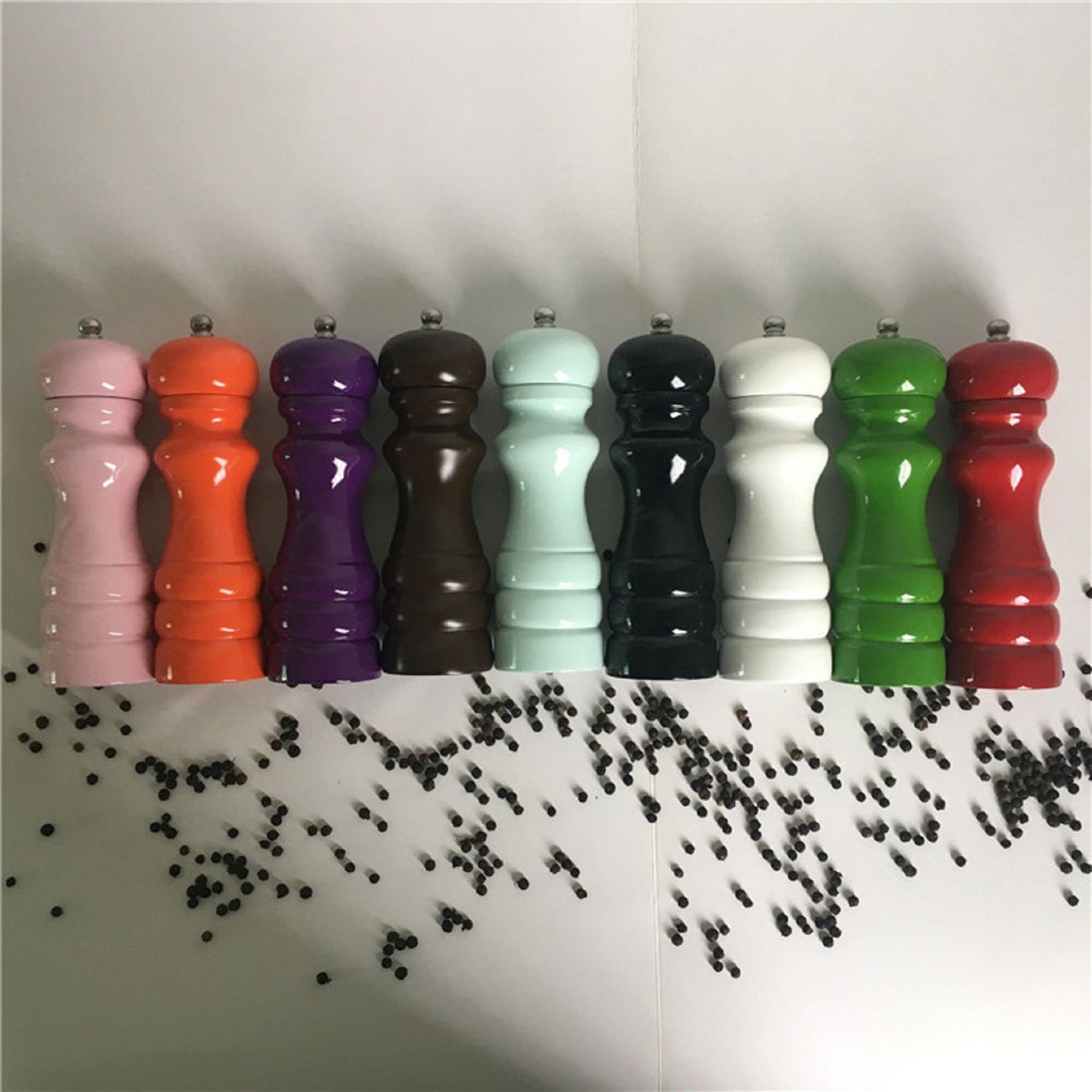 6inch Colorful Wooden Pepper Mill Handmade Pepper Mill Salt Etsy