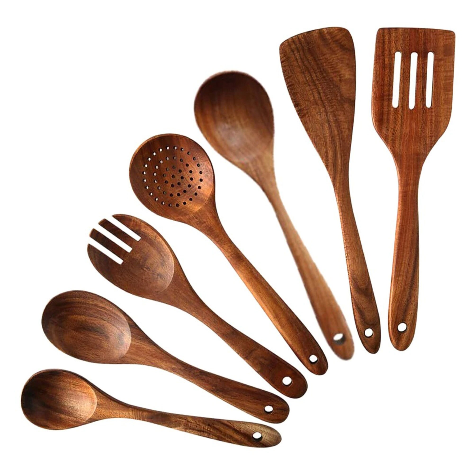Classic 7 Pieces Wooden Kitchen Utensil Set Kitchen Utensils Etsy