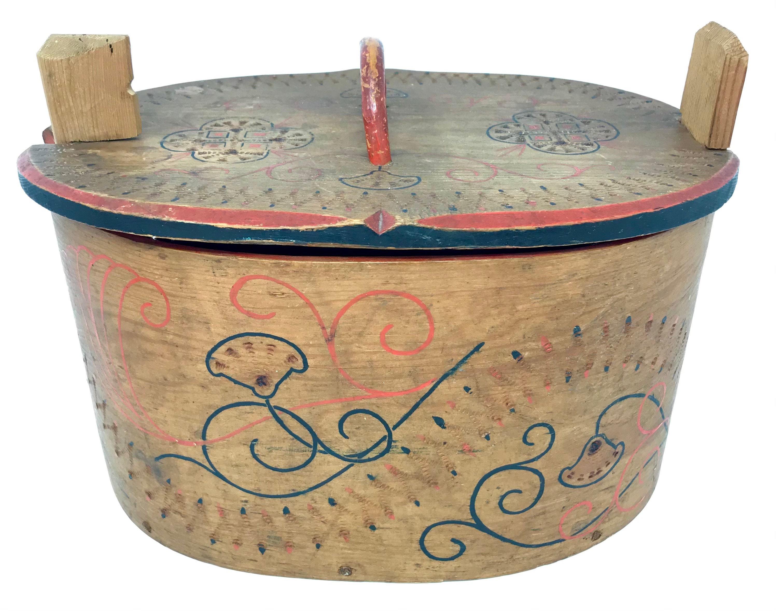 Antique Scandinavian bentwood tine box svepask large Etsy