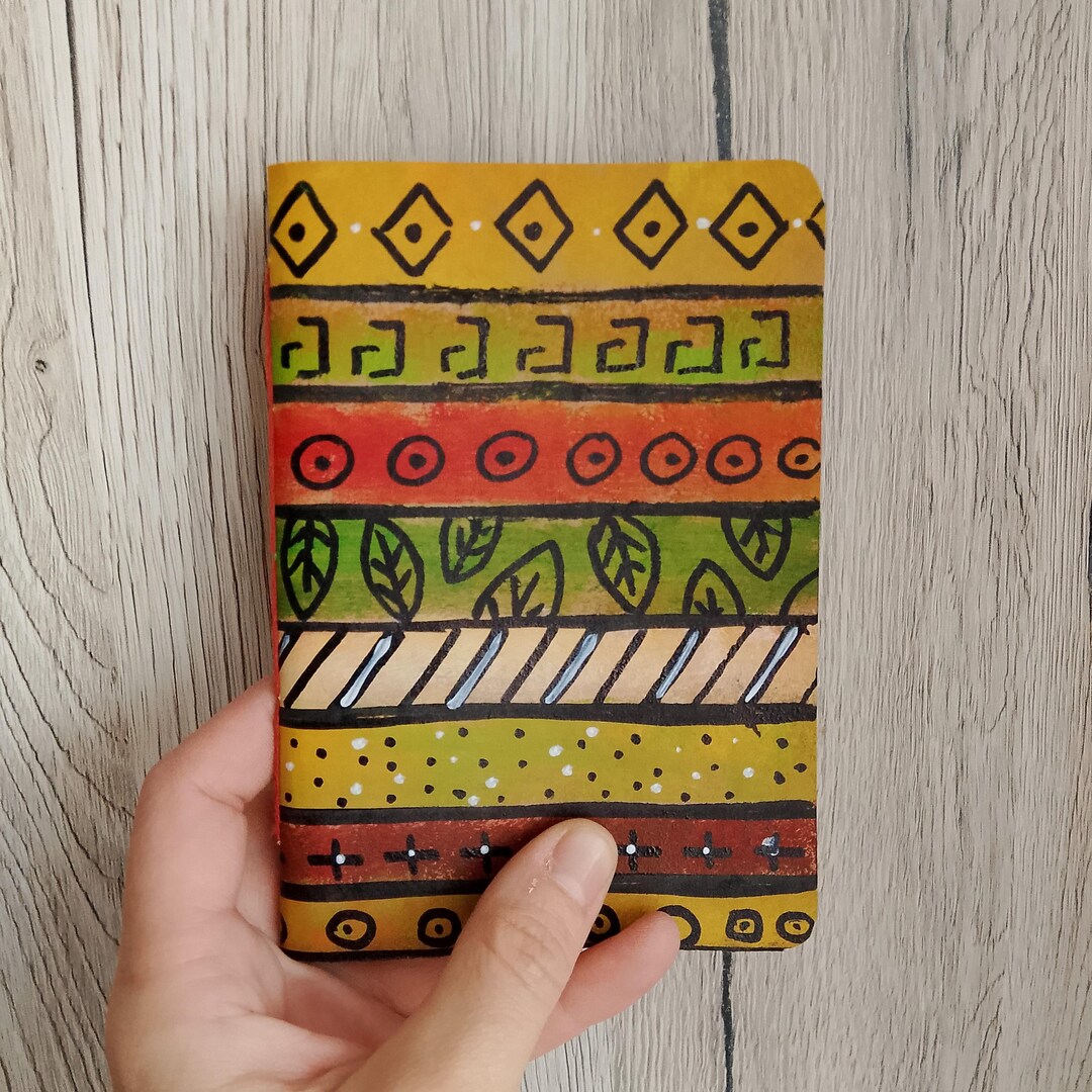 Handcraft Notebook Mini Handcrafted Notebook, Ethnic-style Notebook, With a Hand-painted ...