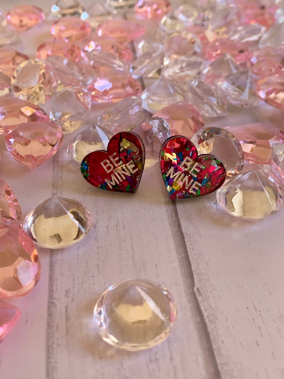 Conversation Heart Earrings Candy Heart Earrings Valentine Etsy