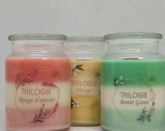 Natural Trilogy candle has soy wax with a jewel inside gift candle