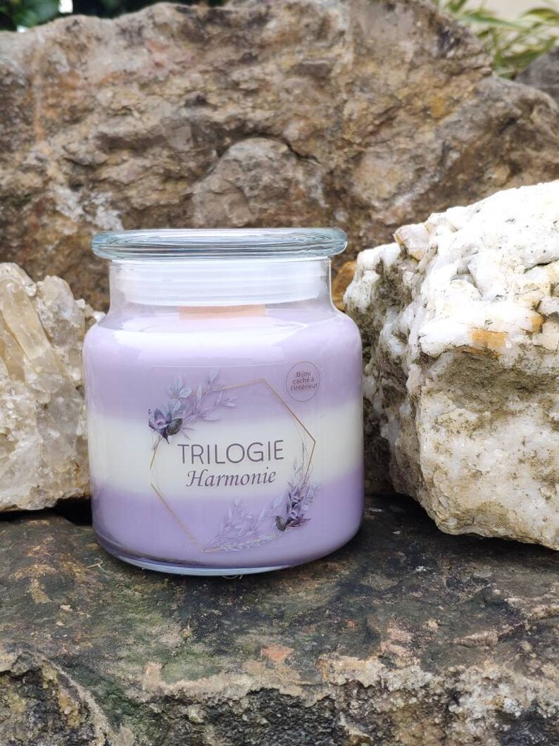 Natural Trilogy candle has soy wax with a jewel inside gift candle