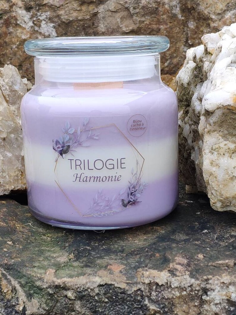 Natural Trilogy candle has soy wax with a jewel inside gift candle