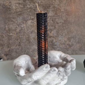 Energy Cleansing Ritual Candle | Handmade Black Natural Wax with Purifying Herbs