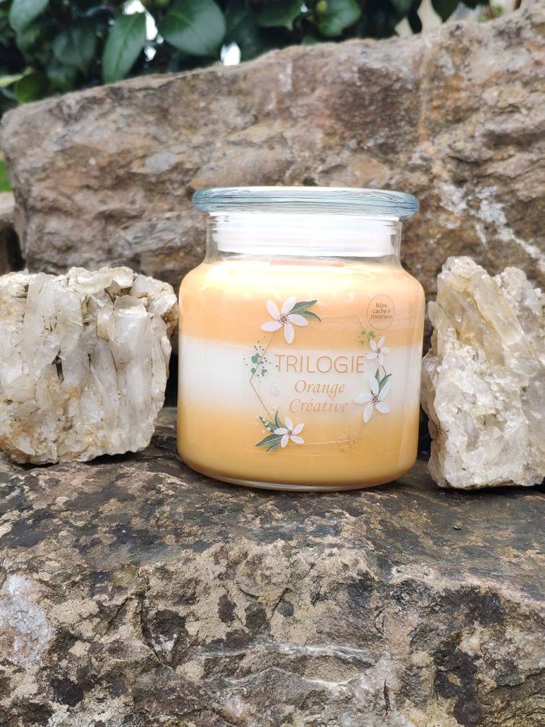 Natural Trilogy candle has soy wax with a jewel inside gift candle