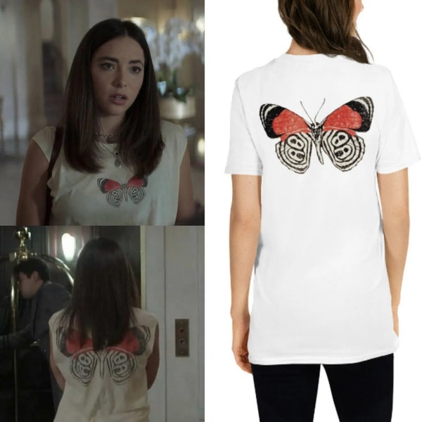 Rag & Bone Butterfly t-shirt worn by Elena Santos (Mariel Molino) in The Watchful Eye