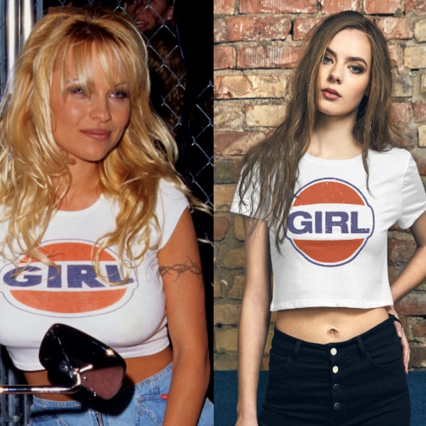 Pamela Anderson 90s Girl Logo Crop Top