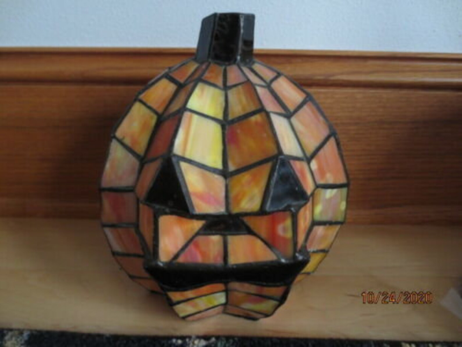 Tiffany Style Stained Glass Pumpkin Lamp Jack-O-Lantern | Etsy