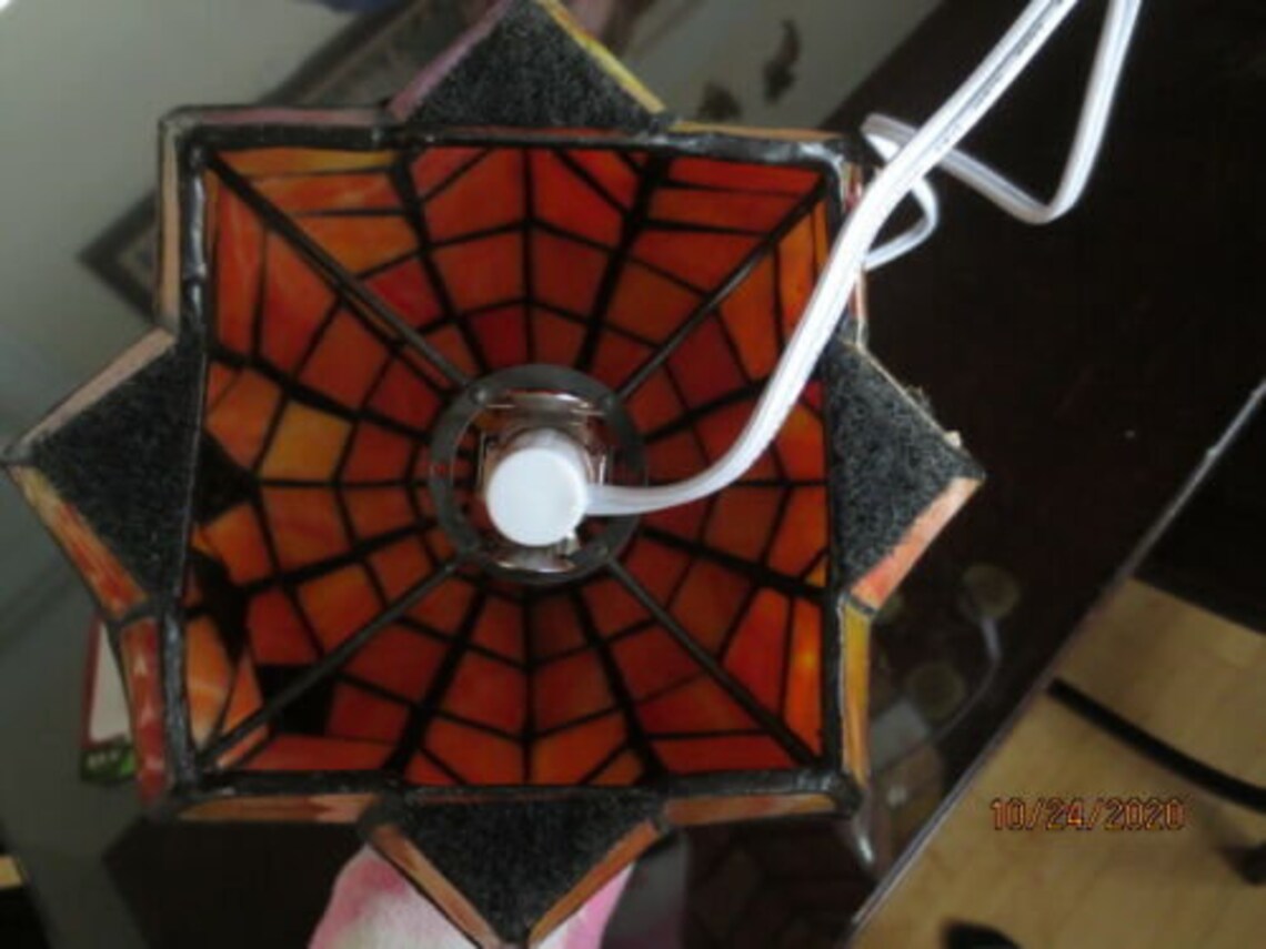Tiffany Style Stained Glass Pumpkin Lamp Jack-O-Lantern | Etsy