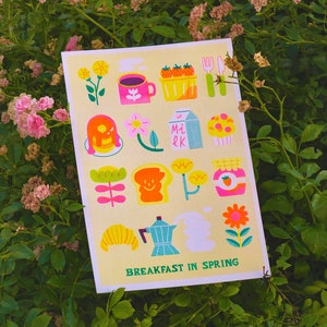 RISO print | Risograph print | flower print