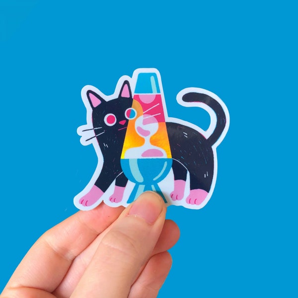 Adesivo gatto olografico