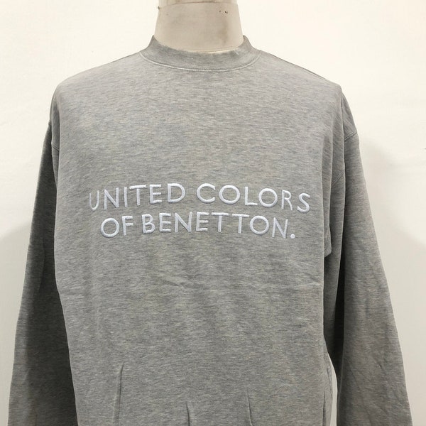 Vintage United Colors Of Benetton big embroidery logo sweatshirt (code:KU)