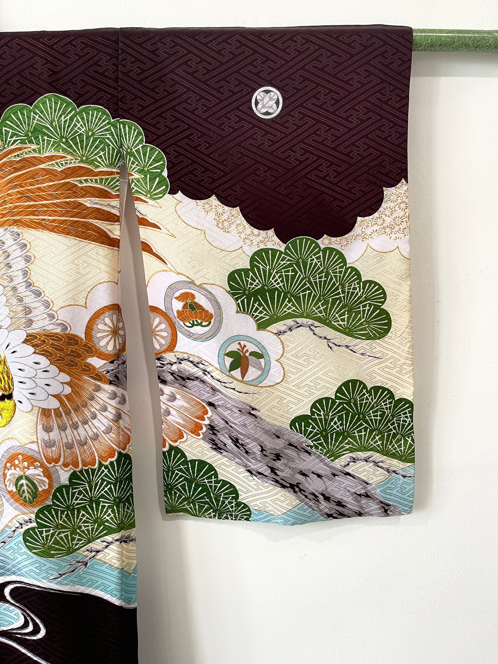 Japanischer Seiden Kimono Japan Adler Vogel Stickerei Japan Etsy