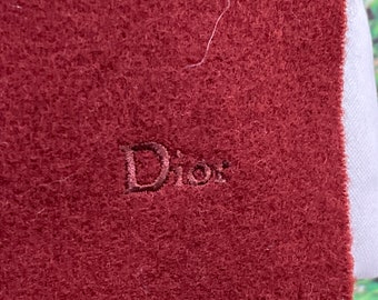 Vintage Dior Embroidery Logo Made In Scotland 100% Lambswool Scarf Muffler code: KV4