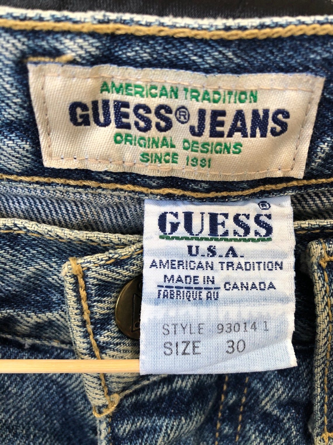 Vintage 90s Guess Jeans Made in Canada code:kj | Etsy