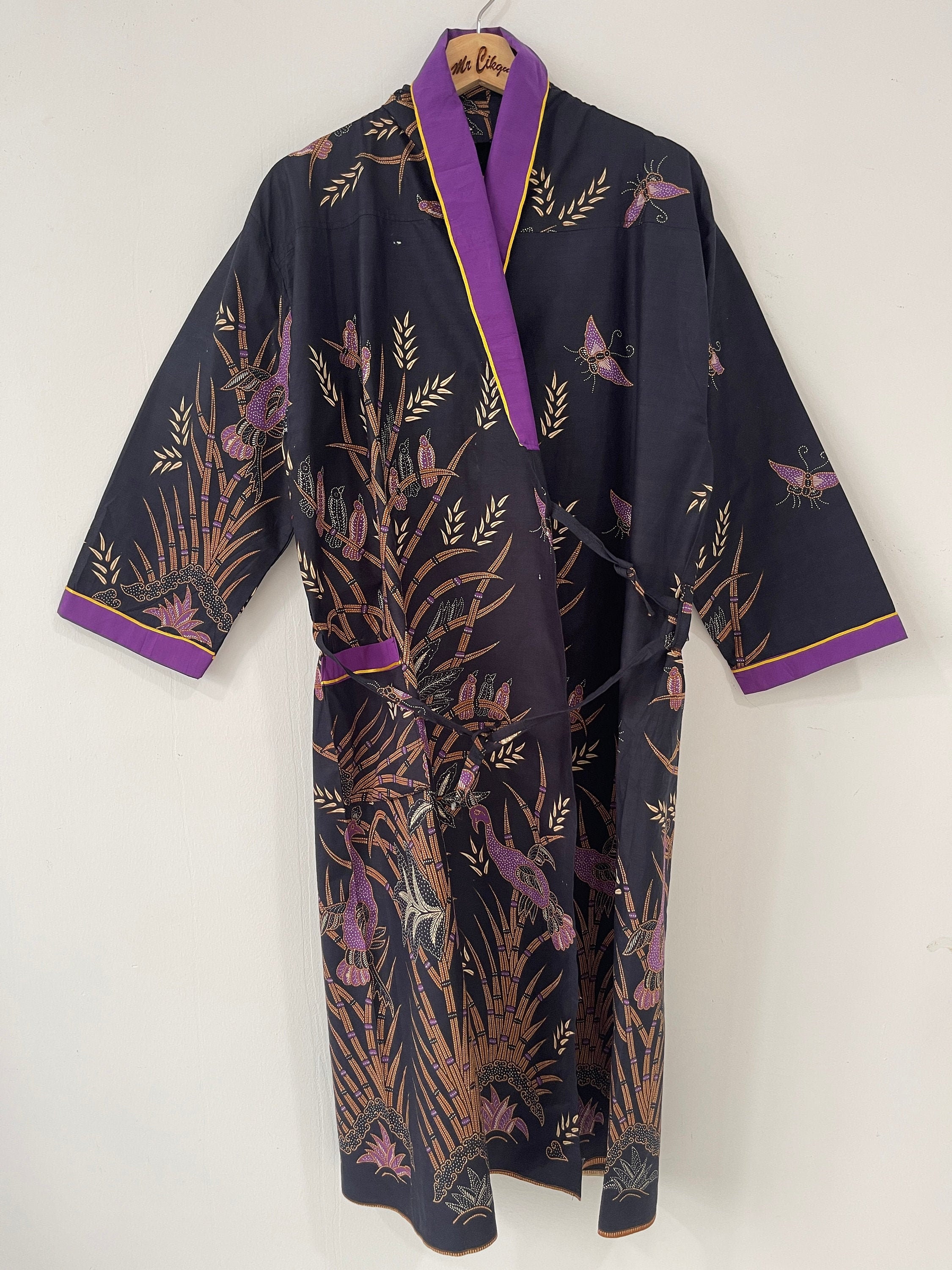 Apheafashion Black/Purple Male Kimono
