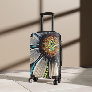 Flower Designs Travel Suitcase, Unique Luggage for Vacation, Floral Travel Gear, Holiday Suitcase, Stylish Carry-On
