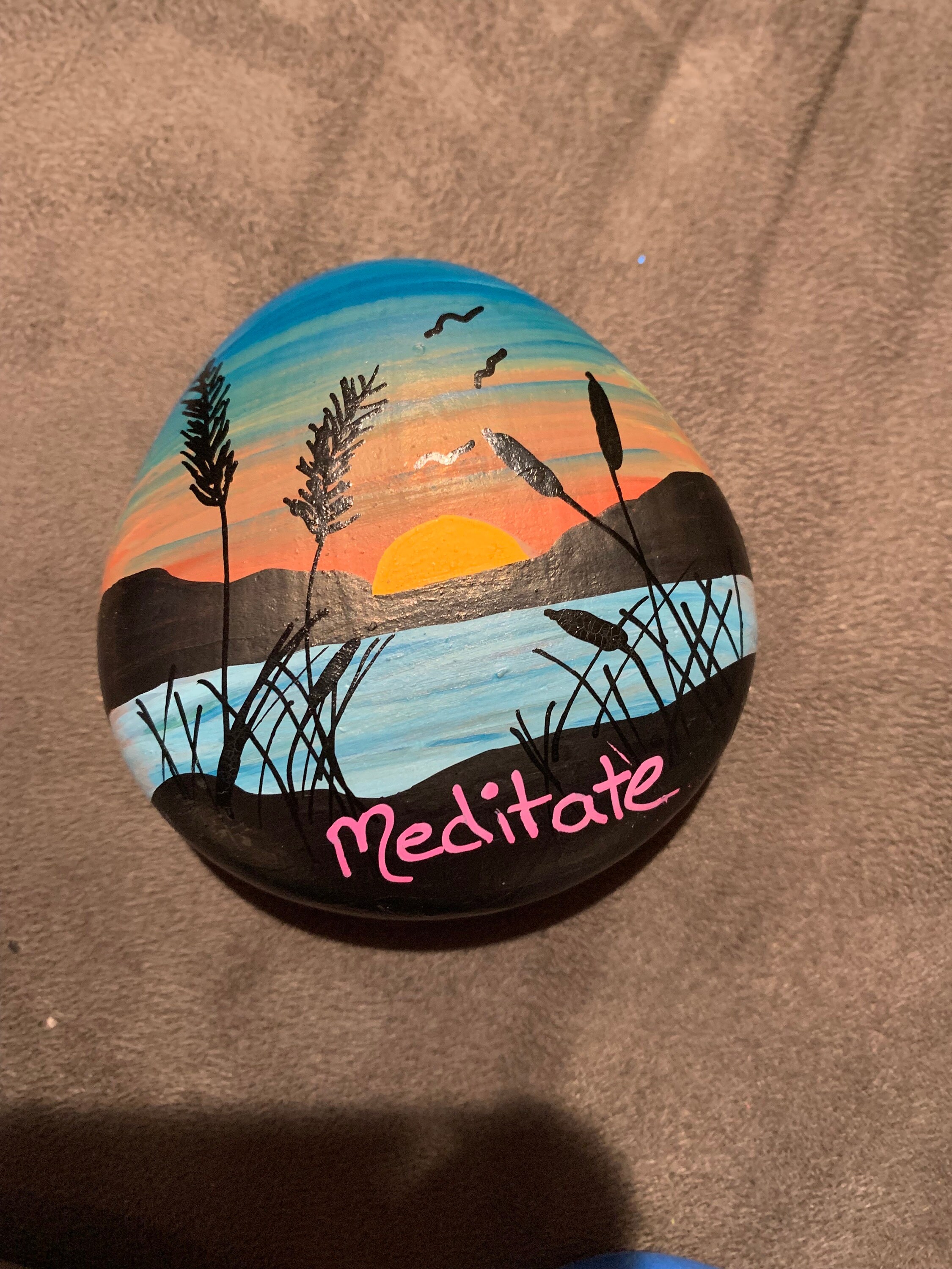 Sunset Rock Painting - Etsy