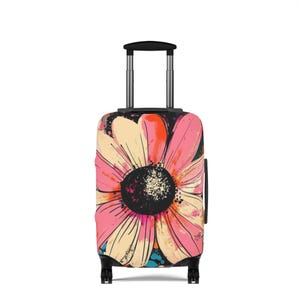Floral Luggage Cover - Travel Accessories, Personalized Baggage Protector, Vacation Gear, Gift for Travelers, Stylish Suitcase Wrap