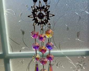 Large Moon Sun Catcher, Crystal Suncatcher, Charming Decor, Prism Suncatcher, Charming Gift, Handmade Gift, Christmas Gift for Mom