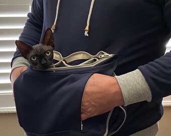 cat carrying sweater