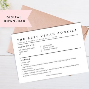 Vegane Keks-Rezeptkarte (DIGITALER DOWNLOAD)