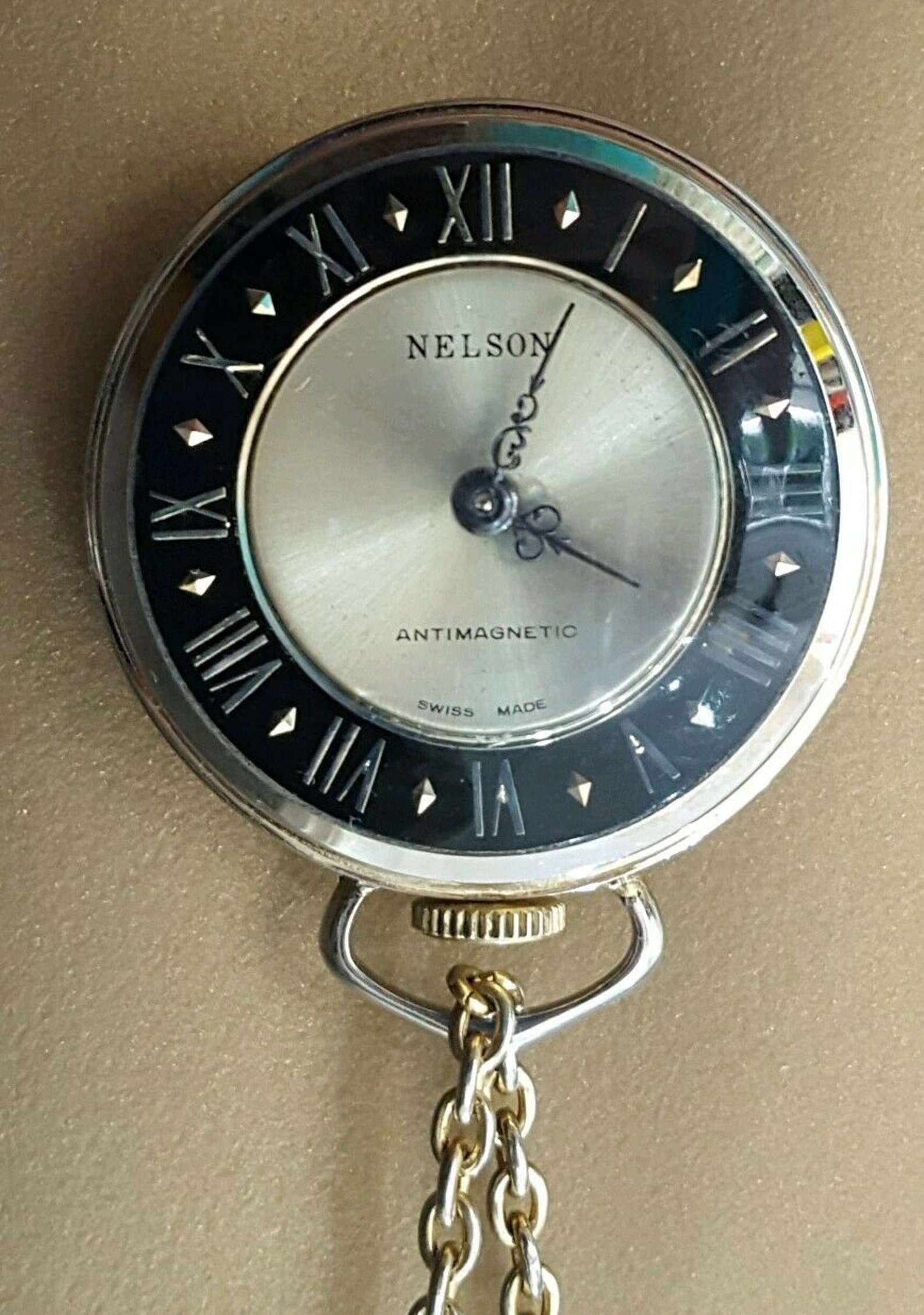 Nelson Half Hunter Vintage Ladies Pocket Watch Gold Roman Numerals