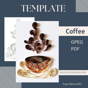 Template for quilling coffee, Quilling pattern, Quilling Template easy instructions, Quilling template, Beginner Pattern template, Quilling