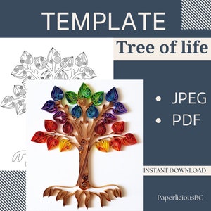 Template for Quilled Tree of life, Quilling pattern, Quilling Template easy instructions, Quilling template, Beginner Pattern and template