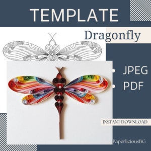 Vorlage für Quilling Libelle, Quilling Muster, Quilling Vorlage einfache Anleitung, Quilling Vorlage, Anfänger Muster und Vorlage