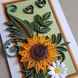 Tarjeta de felicitación del día de la madre con girasol, tarjeta de felicitación de girasol hecha a mano, tarjeta de felicitación para todas las ocasiones, aniversario, tarjeta de felicitación de cumpleaños