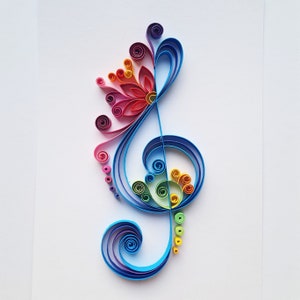 Treble Clef Wall Art, Wall Decor, Treble Clef Paper Art, Treble Clef Gift, Music Decor, Music Art, Music Gift, Gift for Musician, Quilling