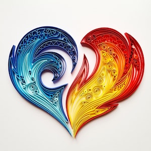 Primo regalo di anniversario di matrimonio per lei per lui, regalo di anniversario di un anno in carta, regalo di compleanno per lei, regalo yin e yang, arte murale in carta