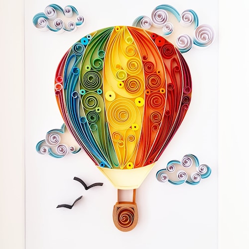 Hot Air Balloon Paper Art Birthday Gift Nursery for Boys and Etsy
