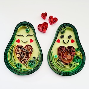 First Anniversary gift, One year Paper Anniversary gift, Birthday gift, Avocado lovers, Quilling art,1st Paper Anniversary, Avocado wall art