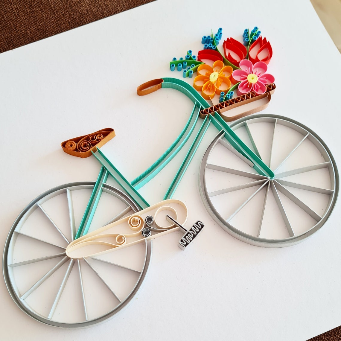Bicycle Quilling Art Bike Bicycle Bicycle with flowers Etsy