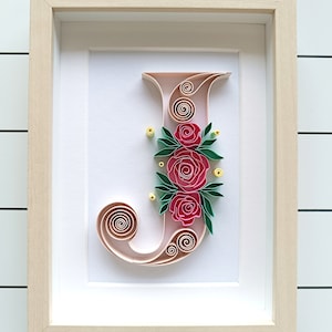 Arte de pared con inicial original, regalo personalizado, arte de marco personalizado, regalo inicial personalizado, letra personalizada, regalo de cumpleaños para ella
