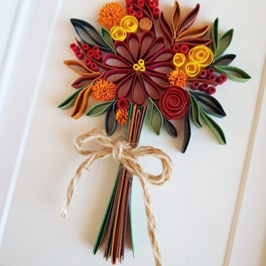 Quilled Autumn Bouquet, Autumn Decor, Fall decoration, Autumn wall art, Happy Thanksgiving gift, Happy birthday gift, paper anniversary image 5