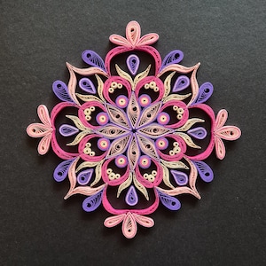 Colorata Mandala Wall Art, Original Paper Art, Yoga Wall Decor, Boho Decor, Yoga Wall Art, Quilling Paper Art, Yoga Birthday Gift Idea