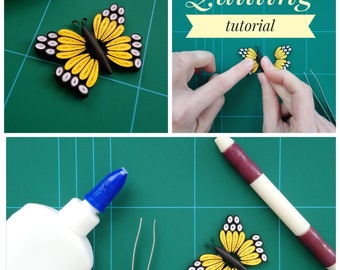 Quilling Butterfly Tutorial, Step by Step Tutorial, How to make quilling butterfly, PDF Pattern Tutorial, Digital Download, Digital Pattern