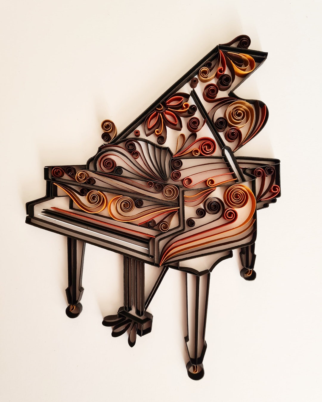 Piano Paper Art, Piano Artwork, Gift for Musician, Piano Wall Art, Piano Gift, Musical Gift