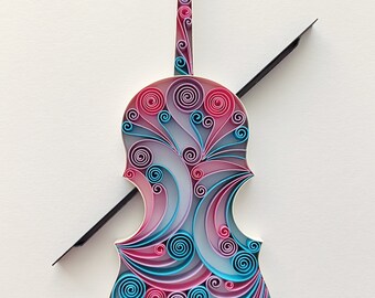 Violin Wall Art, Quilling Paper Art, Orchestra Art, Musician Gift, Music Room Decor,  Musical Wall Art, Viola Art, Music Gift, Viola Gift