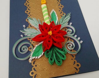 Handmade Quilling Christmas Card, Christmas Card, Xmas Card, Merry Christmas Card, Holiday Card, Christmas Gift, Christmas, Merry Christmas