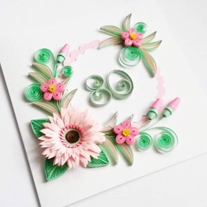 80th Birthday Card, Handmade Birthday Card, Floral 80th Birthday Card, 40th, 50th, 60th, 70th Birthday Card, Birthday Card, Mom Birthday