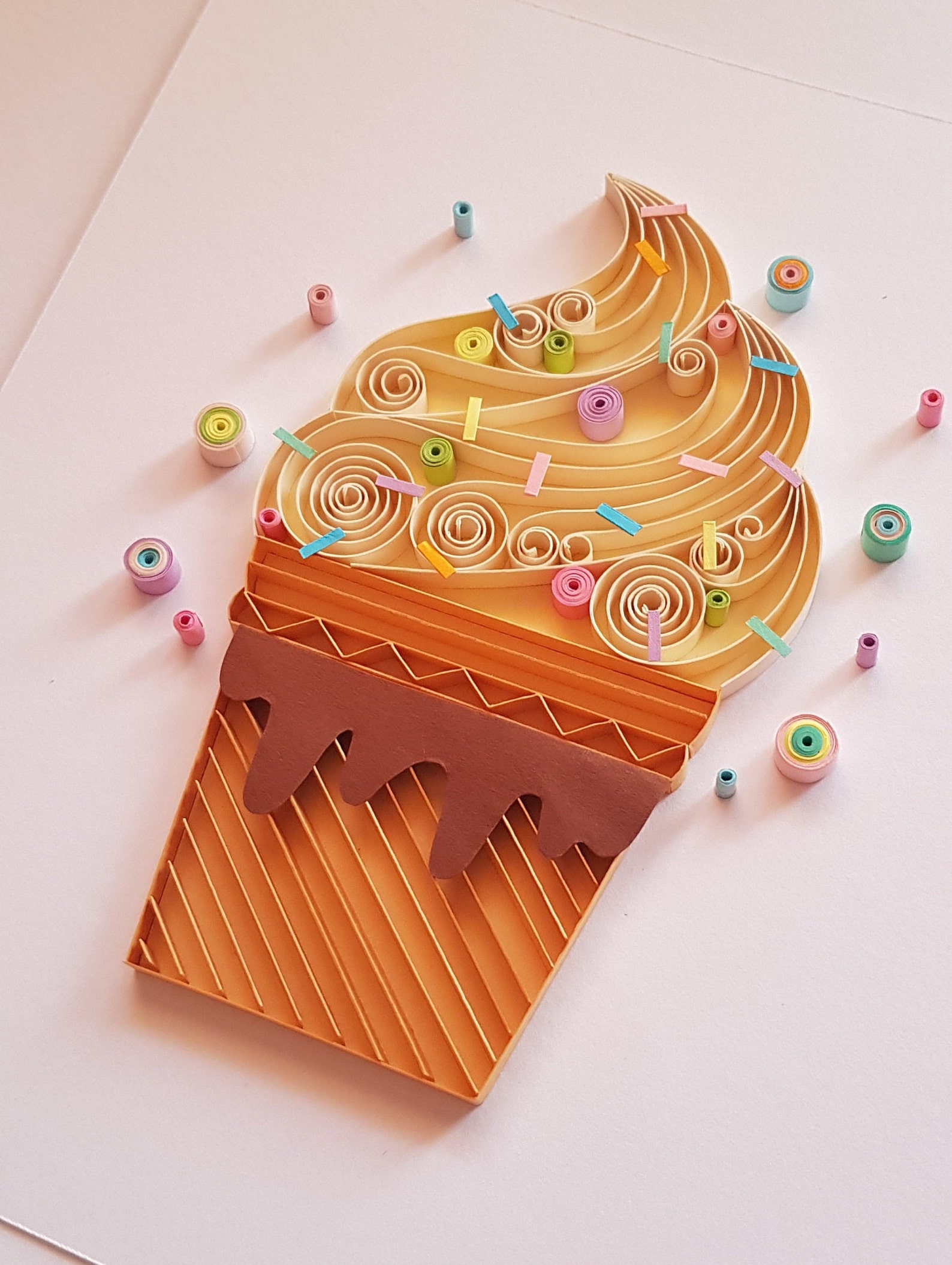Ice Cream Wall Art Paper Art Ice Cream Wall Decor Ice Cream Etsy