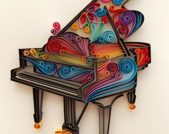 Piano Paper Art, Piano Artwork, Gift for Musician, Piano Wall Art, Piano Gift, Musical Gift, Musical Art, Piano Art, Paper Art, Music Gift